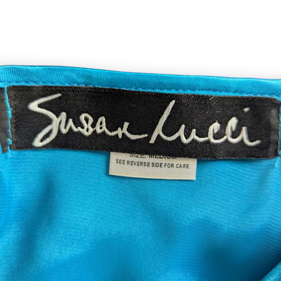 Y2k Electric Cyan Blue Susan Lucci Camisole Medium - Picture 8 of 9